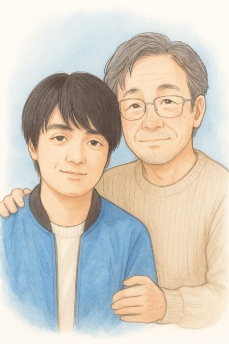 岡山天音と父親