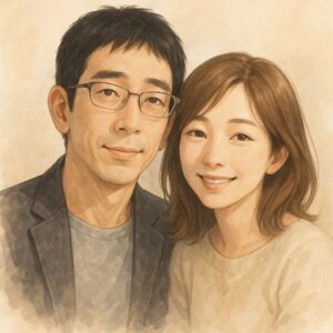 野間口徹と妻の画像