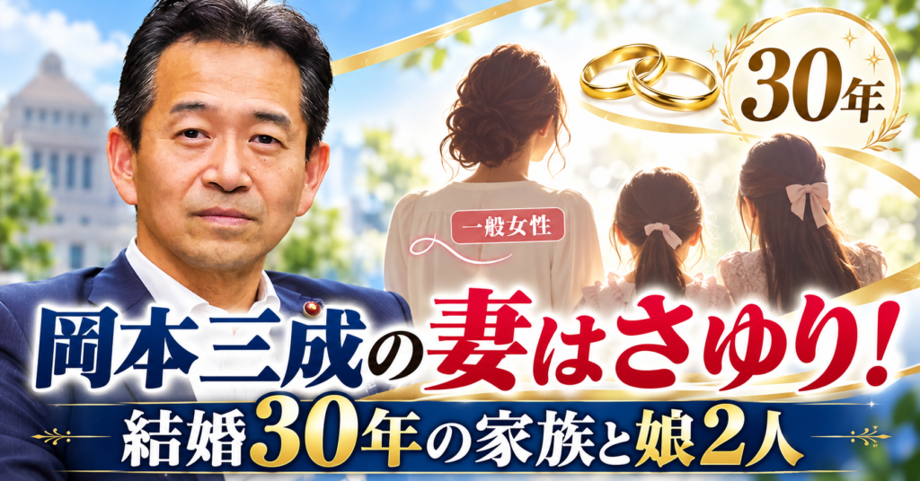 岡本三成の妻はさゆり！結婚30年の家族と娘2人！